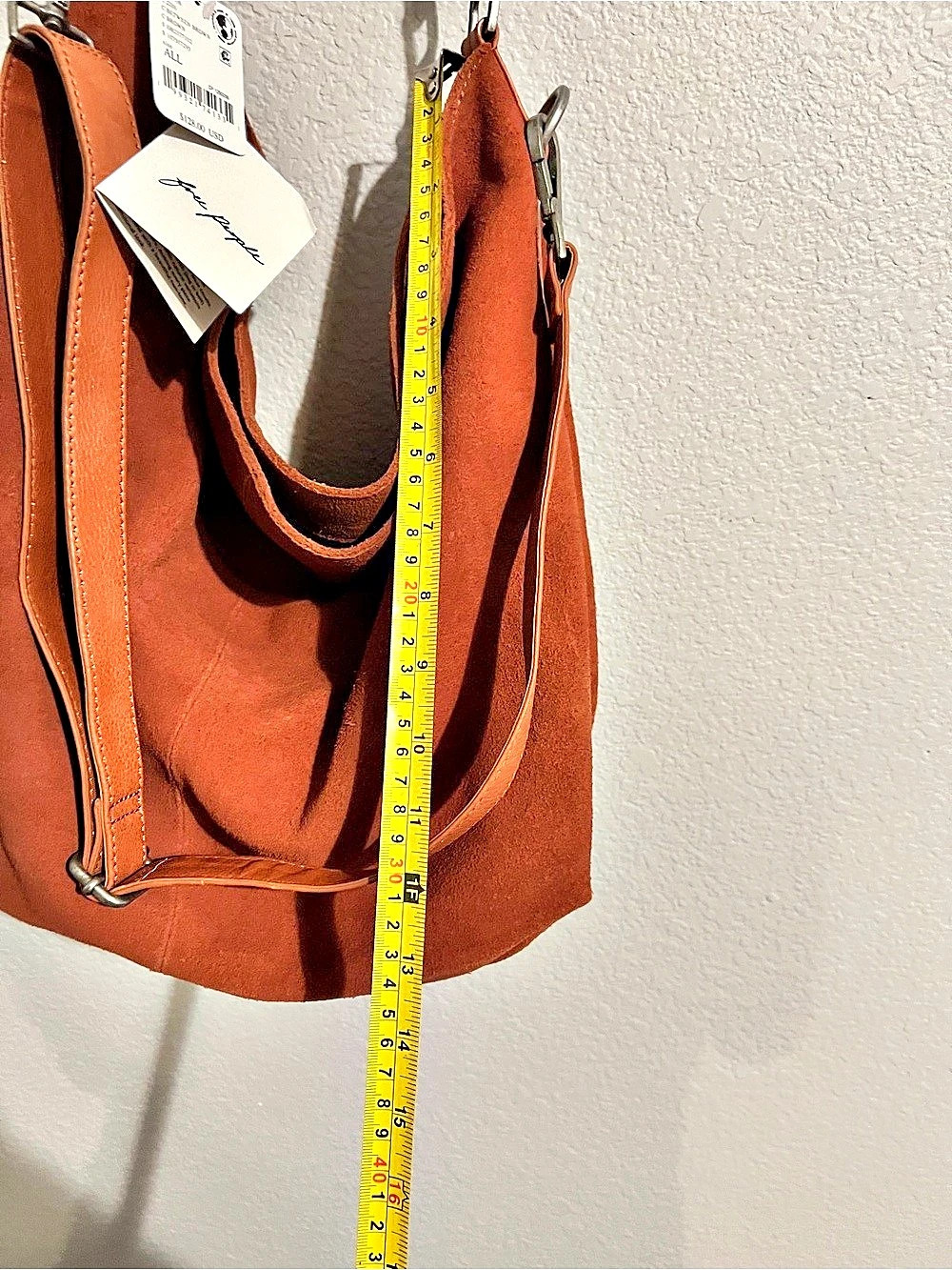 Free People Suzy Suede Large Tote Bag Brown NWT - Picture 6 of 8